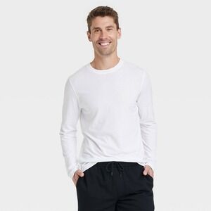 Goodfellow & Co Men's Long Sleeve White Tee XL NWT Cotton Blend